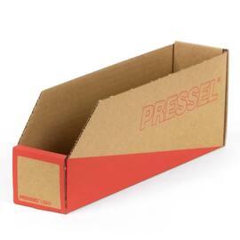 Pressel Lagersichtbox Natur/Rot, 305x65x110mm, 30 Stück (vorher Art.Nr. 900103) Artikelbild