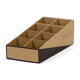 Pressel Lagersichtbox mit Mittelsteg, Kleinteilebox, 8 Fächer, 202x442x150(80)mm, braun/schwarz, 10 Stück Artikelbild