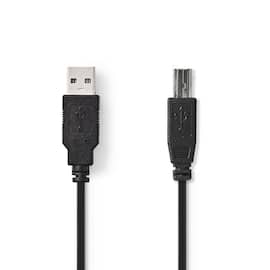 NEDIS Kabel USB 2.0 A-B 1m Svart produktfoto
