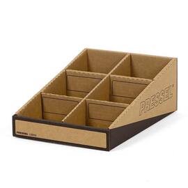 Pressel Lagersichtbox mit Mittelsteg, Kleinteilebox, 6 Fächer, 202x304x109(42)mm, braun/schwarz, 20 Stück Artikelbild