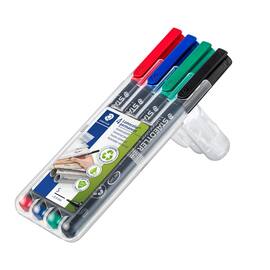 STAEDTLER Lumocolor Lumocolor Universalstift, Superfein, 0,4 mm, permanent, farblich sortiert, 4er-Set, 1 Packung Artikelbild