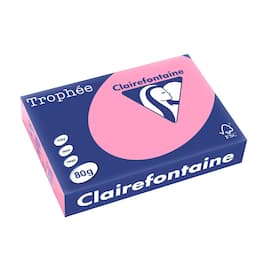 Clairefontaine Multifunktionspapier Trophée, Kopierpapier, Druckerpapier, intensiv wildrose, A4, 80g, 500 Blatt, 1 Packung Artikelbild