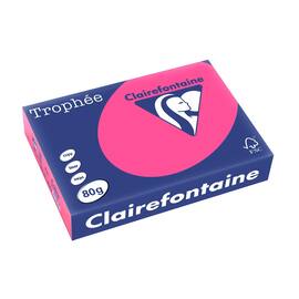 Clairefontaine Multifunktionspapier Trophée, Kopierpapier, Druckerpapier, neon pink, A4, 80g, 500 Blatt, 1 Packung Artikelbild