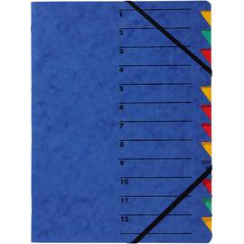 PAGNA Ordnungsmappe Easy, 12 Faecher blau, für A4  mit Gummizug, 1 Stück Artikelbild
