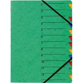 PAGNA Ordnungsmappe Easy, 12 Fächer, grün, für A4  mit Gummizug, 1 Stück Artikelbild