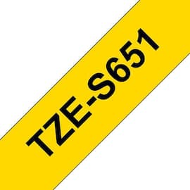 Brother Tape TZES651 24mm svart/gul produktfoto