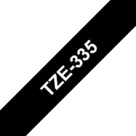 Brother Tape TZE335 12mm vit på svart produktfoto