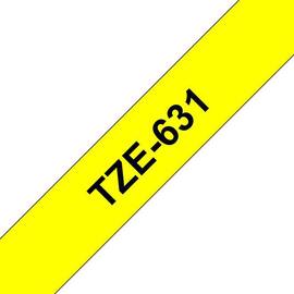 Brother Schriftband für P-Touch, 12 mm, Gelb/Schwarz - TZE-631 Artikelbild