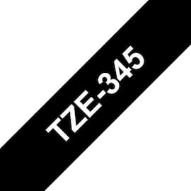 Brother TZe-345 Schriftband, Beschriftungsband, weiß auf schwarz, 18mm x 8m, 1 Stück Artikelbild