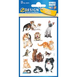 Etikett AVERY dekor katter (3) produktbilde