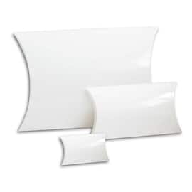 Kissenverpackung Pagri, Pillow-Box, Kissenschachtel, glanzplastifiziert, 350x320x100mm, weiß, 25 Stück Artikelbild