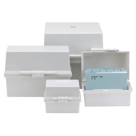 Esselte Cardo kortbox, polystyren, A7, 105 x 130 x 112 mm, ljusgrå produktfoto