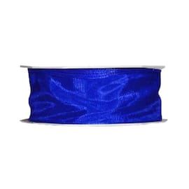 Uni Plus Lyon Geschenkband, blau, breit mit Drahtkante, 40 mm x 25 lfm, 1 Rolle Artikelbild