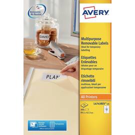 Etikett AVERY avtagbar 99,1x42,3mm (360) produktbilde