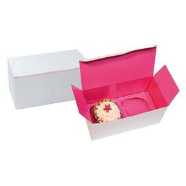 Cupcakebox 2er, für 2 Stück geeignet, 170x85x85mm, weiß/pink, 100 Stück Artikelbild