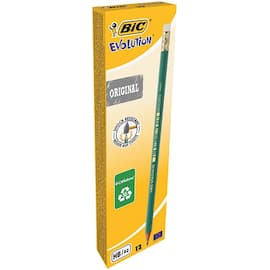 BIC® Graphit-Bleistift ECOlutions Evolution, HB-Mine, mit Radierer, Sechskantschaft, 12 Stück pro Packung Artikelbild