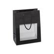 Papiertragetasche Roma mit Fenster, Geschenktaschen, 110x60x150mm, schwarz, 25 Stück Artikelbild