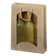 Flaschentragetasche OpenWave für 3 Flaschen mit Sichtfenster, Geschenktaschen, 250x85x360mm, natur, 20 Stück Artikelbild