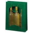 Flaschentragetasche OpenWave für 3 Flaschen mit Sichtfenster, Geschenktaschen, 250x85x360mm, dunkelgrün, 20 Stück Artikelbild