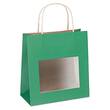 Tragetaschen mit Sichtfenster S, Geschenktasche, 185x95x195mm, grün, 12 Stück Artikelbild
