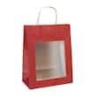 Tragetaschen mit Sichtfenster M, Geschenktasche, 225x115x285mm, rot, 12 Stück Artikelbild