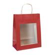 Tragetaschen mit Sichtfenster M, Geschenktasche, 225x115x285mm, rot, 12 Stück Artikelbild
