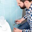 tesa® WC-Garnitur SMOOZ, Toilettenbesen, WC-Bürste, Klobürste, mit Klebelösung, chrom, 1 Stück Artikelbild Secondary2 S