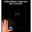 Avery Etiketten Mini L4791-20, Stick&Lift, blau, 38,1x21,2mm, 20 Bogen, 1.300 Stück Artikelbild Secondary2 S