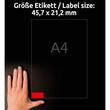Avery  Etiketten L6038-20, ablösbar, 45,7 x 21,2 mm, Rot, 20 Blat, 960 Etiketten Artikelbild Secondary2 S