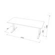 deNord Design Skrivbord höj/sänk Pro 2000x800 vit/svart produktfoto Secondary1 S