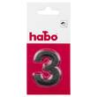 Skilt HABO nummer 3 rustfr stål 5cm sort produktbilde