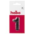 Skilt HABO nummer 1 rustfr stål 5cm sort produktbilde