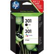 HP Original Tintenpatrone HP 301 Multi-Pack, N9J72AE, Druckerpatrone, Tintenpatrone, Schwarz + 3-farbig, 1 Packung Artikelbild