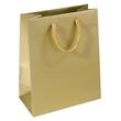 Papiertragetasche Roma mit Textilkordeln, Geschenktasche, 185x105x230mm, matt laminiert, gold, 10 Stück Artikelbild
