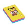 Post-it® Super Sticky-notislappar, 101 x 152 mm, olika ultrafärger, förpackning med 3, 90 lappar produktfoto