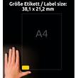 Avery Etiketten Mini, Stick&Lift, gelb, 38,1x21,2mm, 1300 Stück Artikelbild Secondary1 S