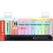 STABILO Boss Original Pastel Textmarker, Highlighter, Leuchtmarker, 15 Farben im Set, Tischset, 1 Packung Artikelbild