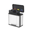 Hailo Tret-Mülltrenner Öko trio Plus L, Metalleimer, Papierkorb, Mistkübel, Abfalleimer, Silber, 470 x 340 x 430 mm, 3 x 9 Liter, 1 Stück Artikelbild Secondary1 S