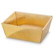 Geschenkkorb metallic gold 4-eckig, Präsentkorb, mit Strukturprägung, klein, 190x140x100mm, 25 Stück Artikelbild