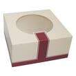 Klassik Tortenkarton mit Sichtfenster, Kuchenbox, 250x250x120mm, creme/bordeaux, 100 Stück Artikelbild