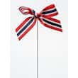 Blomsterpinne m/sløyfe 30cm rød/hvit/blå produktbilde