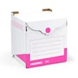 Pressel Sammelbehälter S10, Archivcontainer, Archivdepot, Ordnersammelbox, Weiß-Pink, 10 Stück Artikelbild